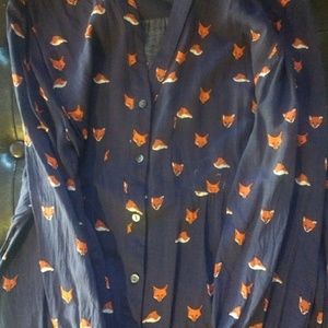 Maeve Anthropologie fox blouse